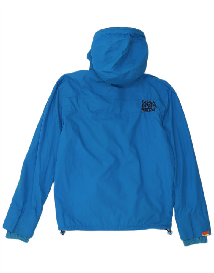 SUPERDRY Męska kurtka wiatrówka z kapturem The Windcheater UK 40, duża niebieska