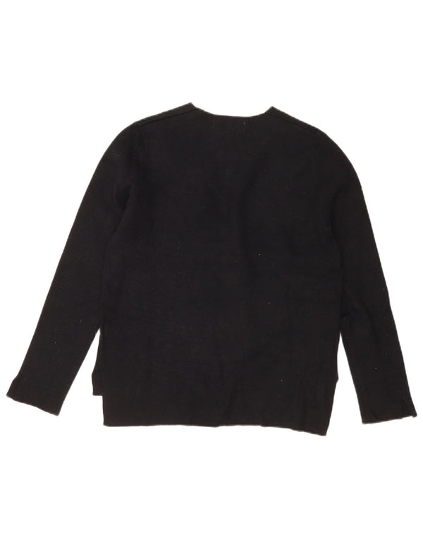 Sweter damski Zara z dekoltem w kształcie litery V, UK 10, mała, czarna wiskoza