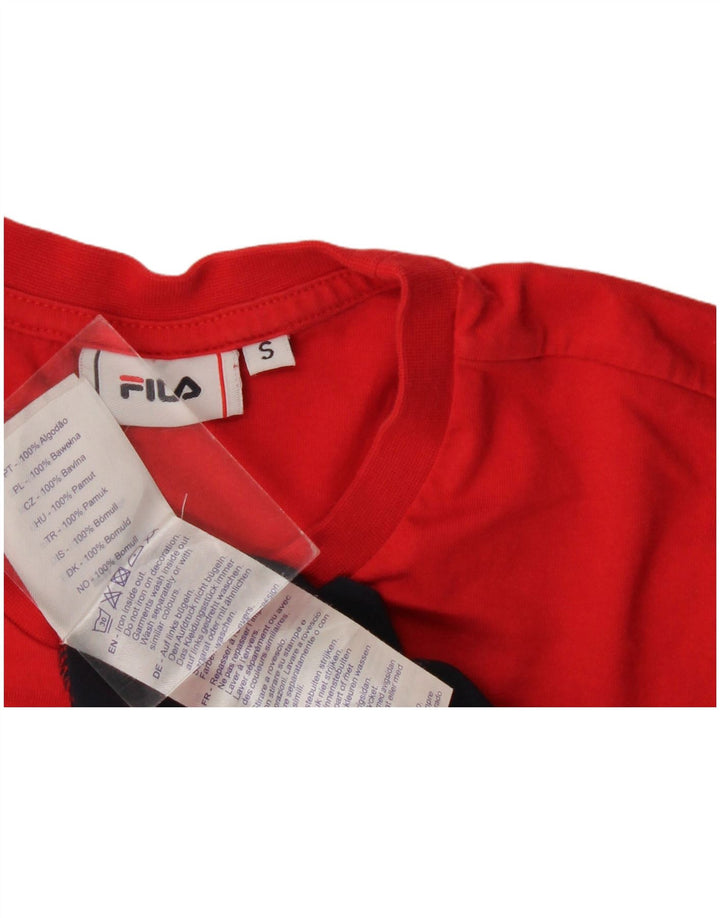 Męski T-shirt Fila z grafiką, mały, wielokolorowy, bawełniany z blokami kolorów