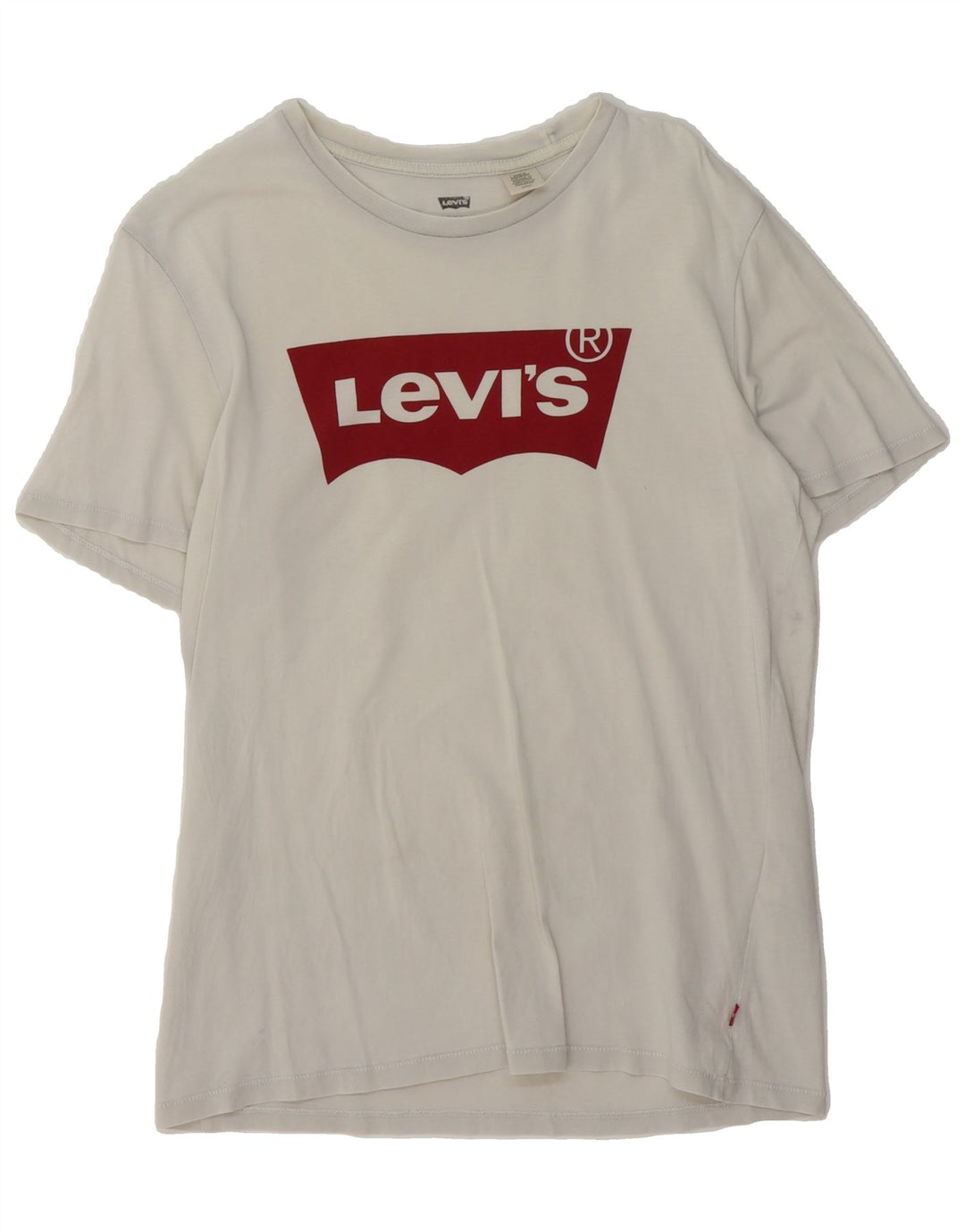 LEVI'S Mens Graphic T-Shirt Top Small Off White Cotton Vintage Levi's and Second-Hand Levi's from Messina Hembry 