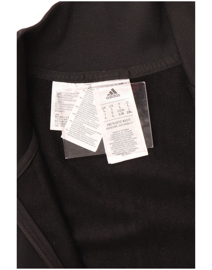 Adidas Męska bluza dresowa, duża, czarna, poliestrowa, sportowa