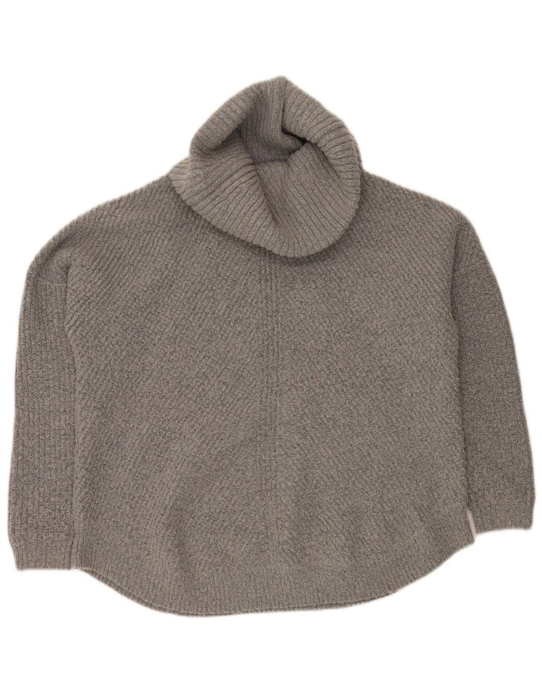 Damski sweter oversize VINTAGE z wywijanym dekoltem UK 16, duży, szary