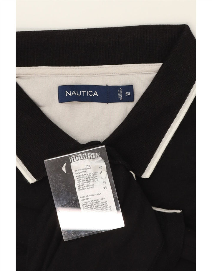 NAUTICA Mens Polo Shirt 2XL Black Cotton Vintage Nautica and Second-Hand Nautica from Messina Hembry 