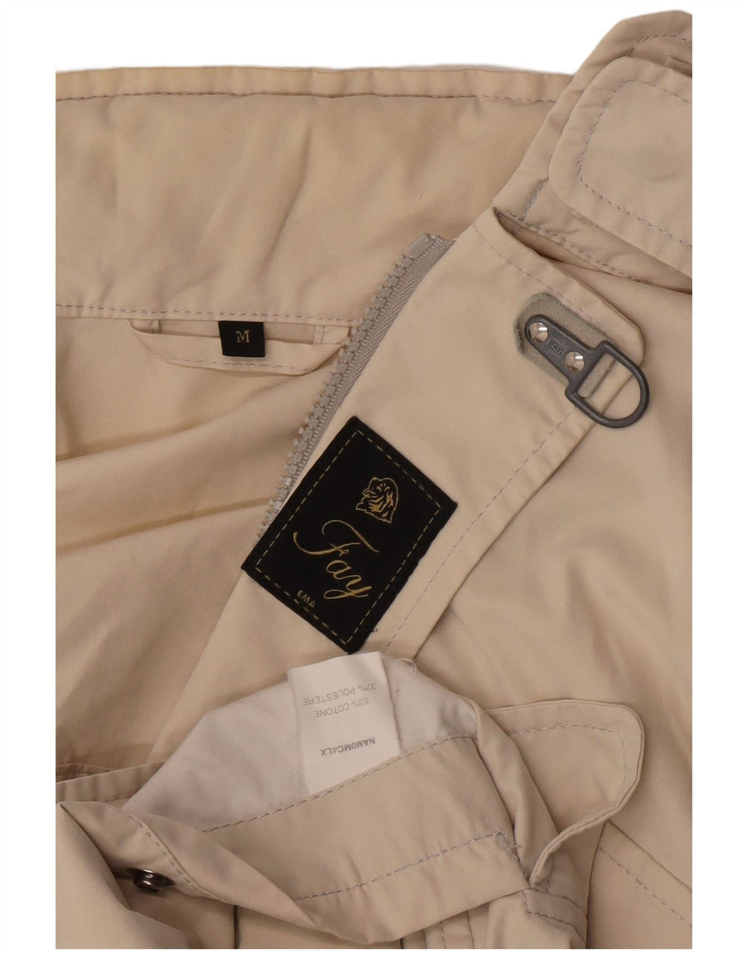 Kurtka damska Fay Ema z kapturem i luźnym krojem UK 14, średnia beżowa bawełna