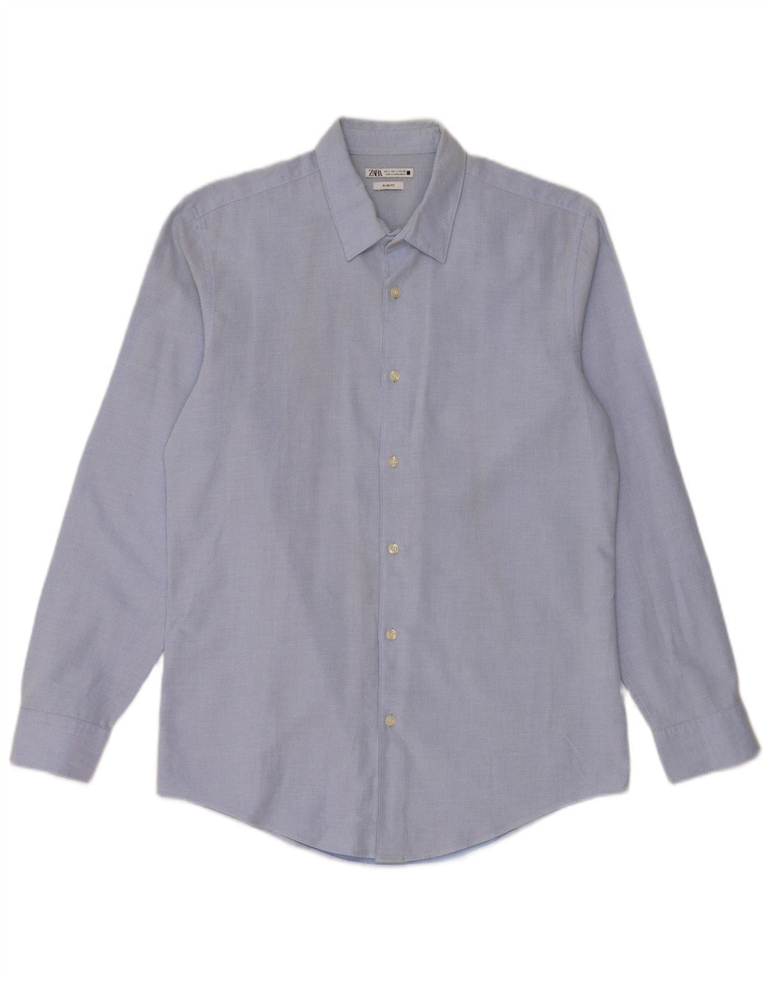 Koszula męska ZARA Slim Fit, duża, niebieska, bawełniana