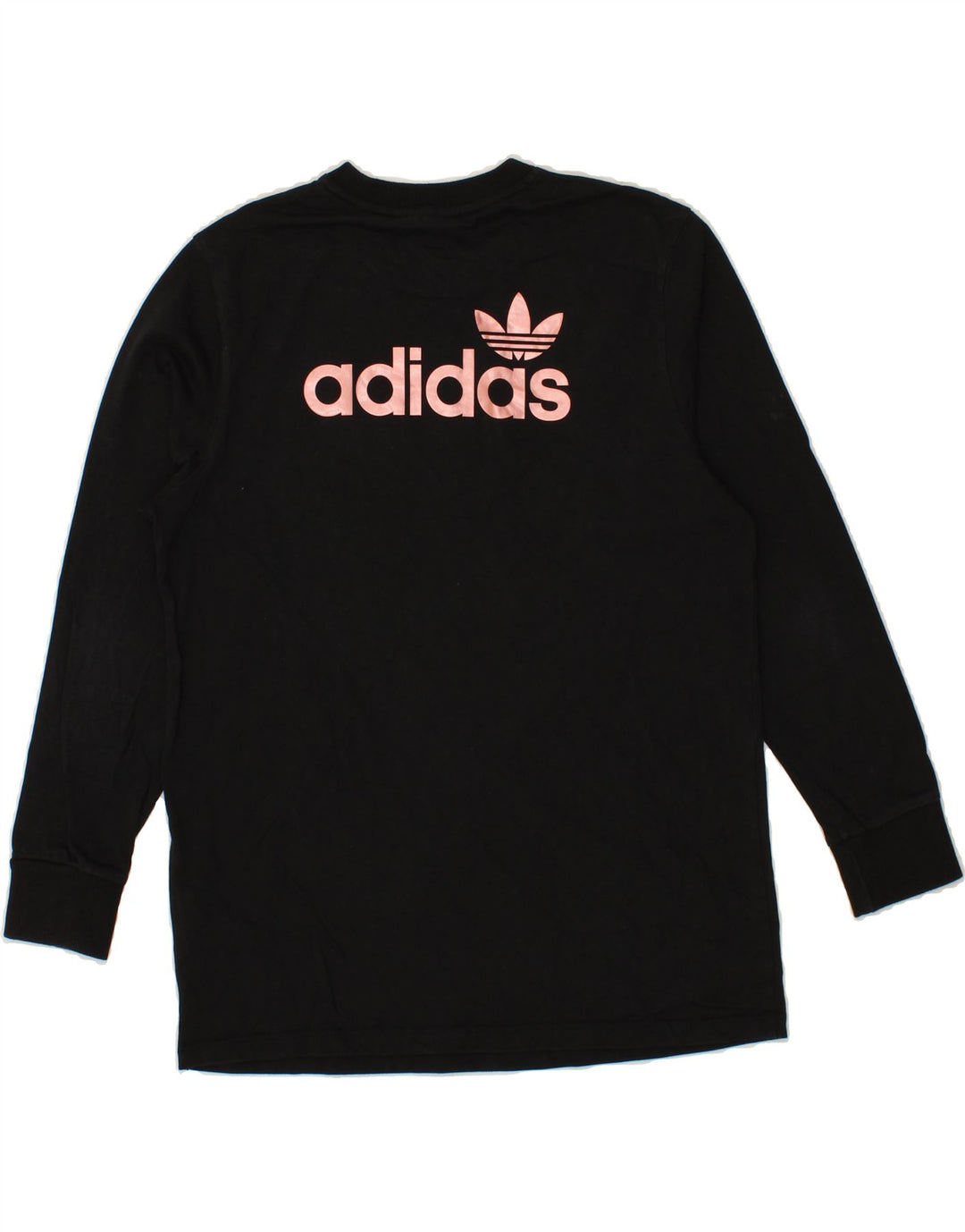 ADIDAS Womens Graphic Sweatshirt Jumper UK 12 Medium Black Cotton Vintage Adidas and Second-Hand Adidas from Messina Hembry 