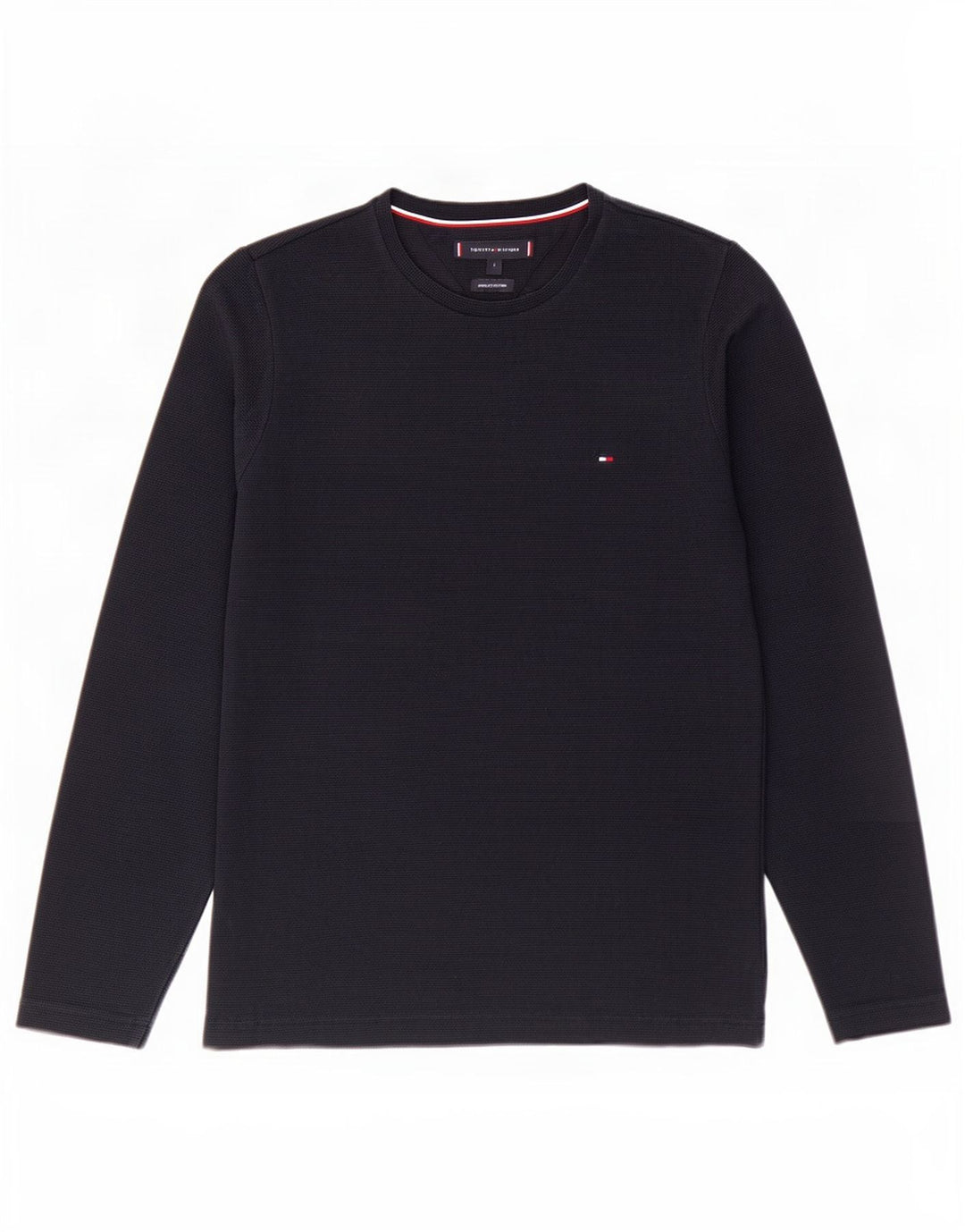 Męski top Tommy Hilfiger z długim rękawem, mały, granatowy, bawełniany