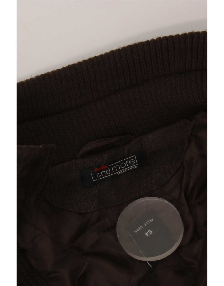 Bata and More Męska skórzana kurtka wojskowa IT 54 2XL brązowa