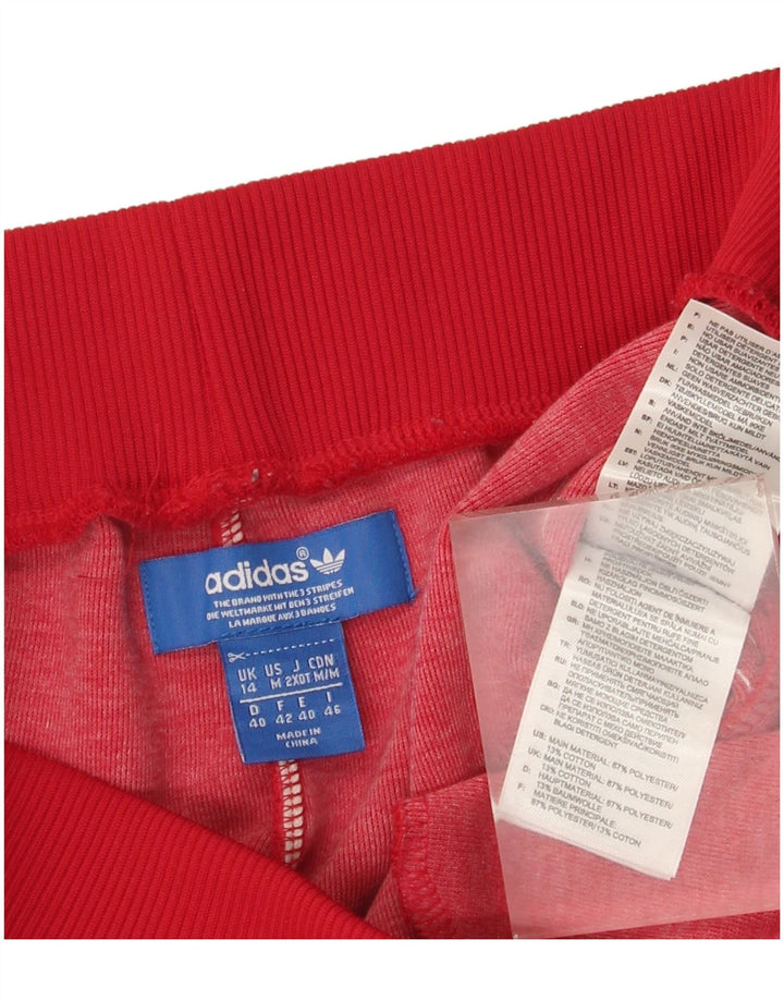 Damskie spodnie dresowe Adidas Joggers UK 14, duże, czerwone, poliestrowe