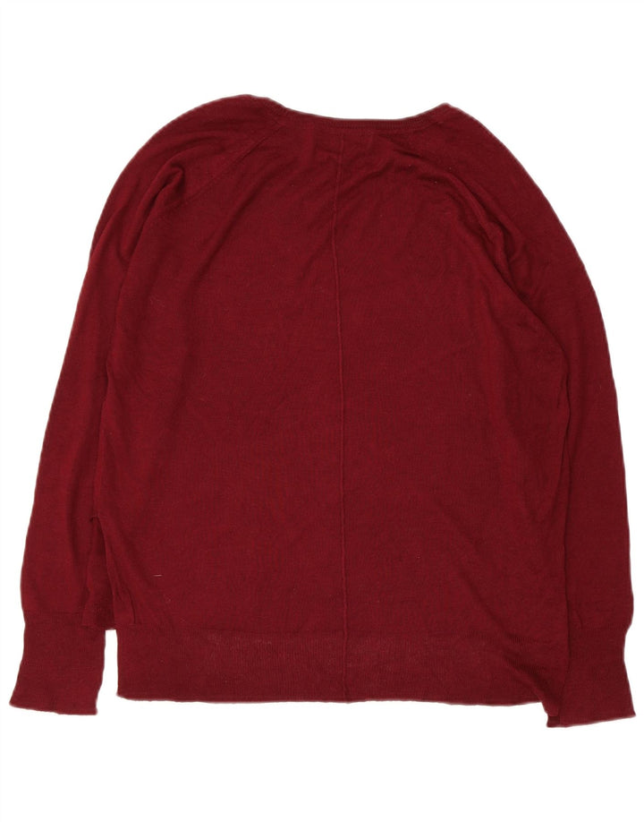 Sweter damski Zara z dekoltem w łódkę UK 14, średni bordowy