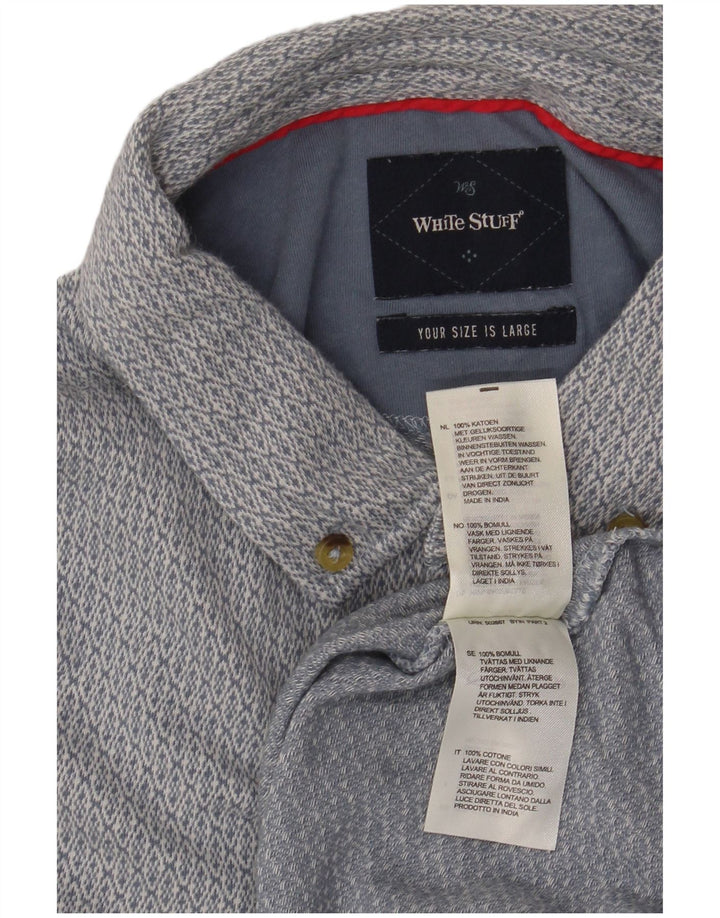 Męska koszulka polo White Stuff, duża, niebieska, bawełniana Ikat