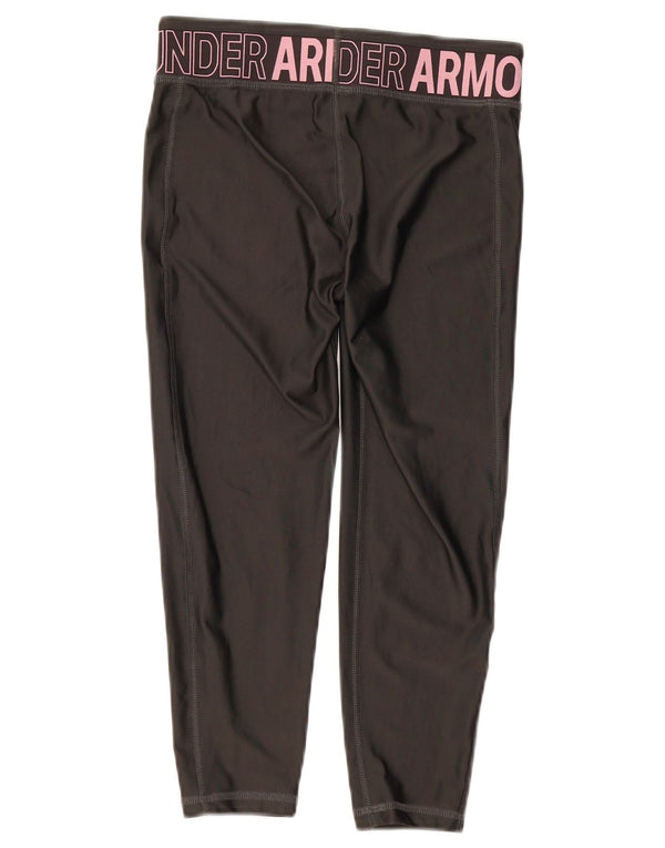 UNDER ARMOUR Womens Graphic Leggings UK 8 Small  Grey
