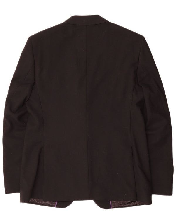 Marks & Spencer Mens Tailored Fit 2 Button Blazer Jacket UK 42 Large Black