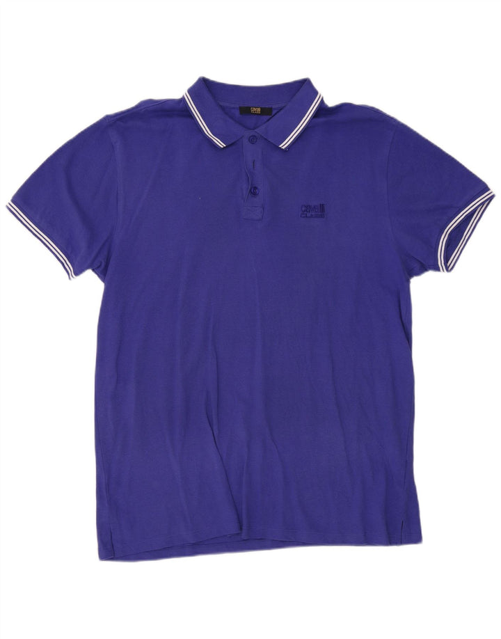 Męska koszulka polo Cavalli 2XL, niebieska, bawełniana