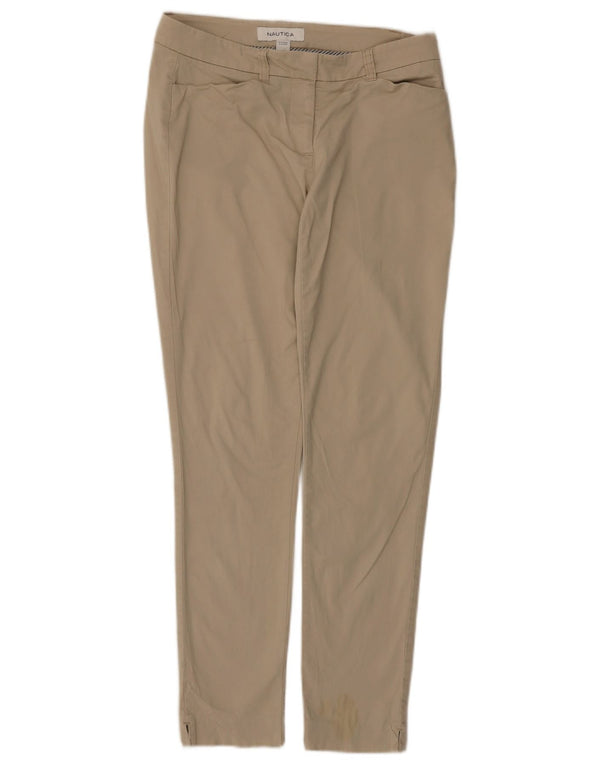 Damskie zwężane spodnie Chino Nautica UK 4 XS W28 L28 Beżowa bawełna