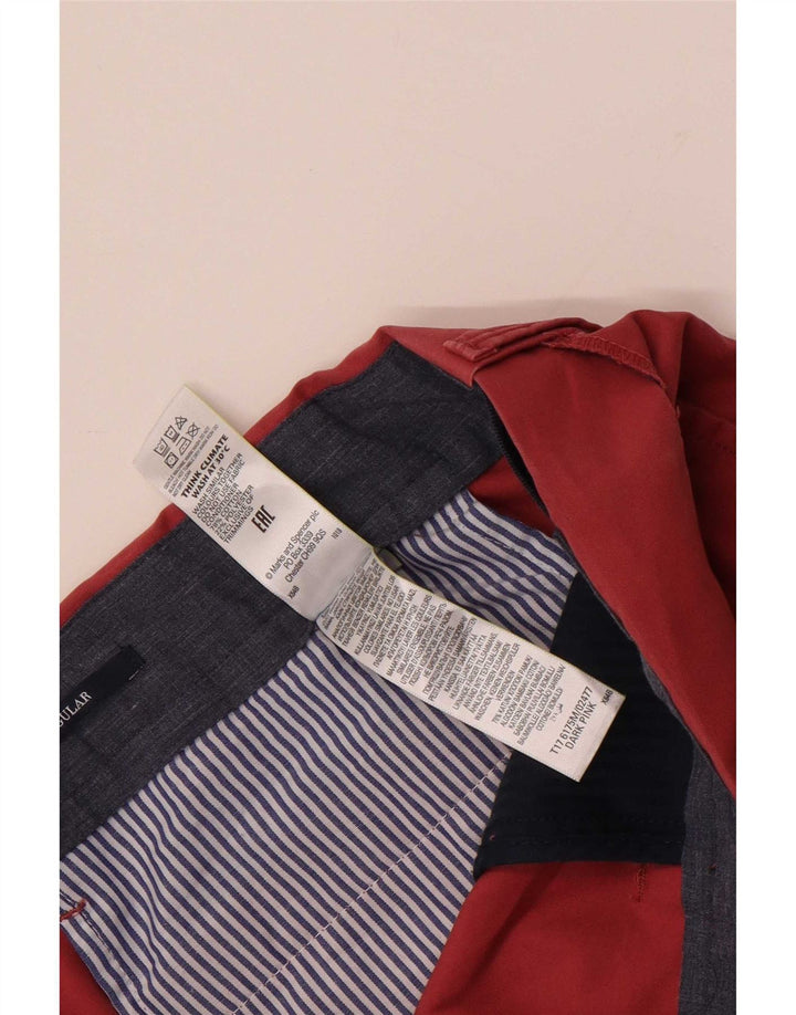 Męskie spodnie typu chino Regular Marks & Spencer W40 L31 Różowa bawełna