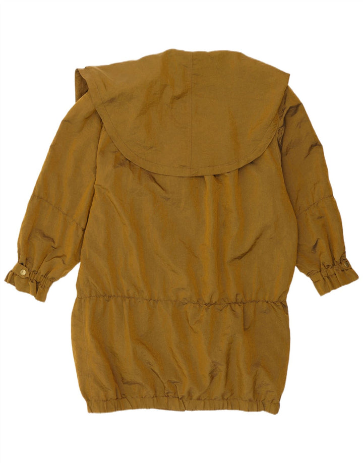 Vintage damski płaszcz przeciwdeszczowy oversize UK 10 Small Gold