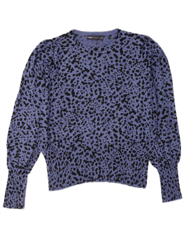 Marks & Spencer Damski sweter z dekoltem w łódkę, UK 12, średni niebieski