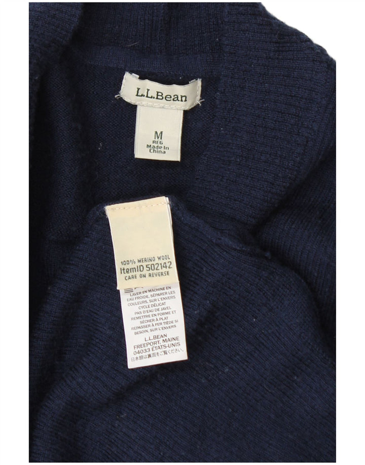 Sweter damski L.L.Bean z otwartym kardiganem UK 14 Średni granatowy wełniany