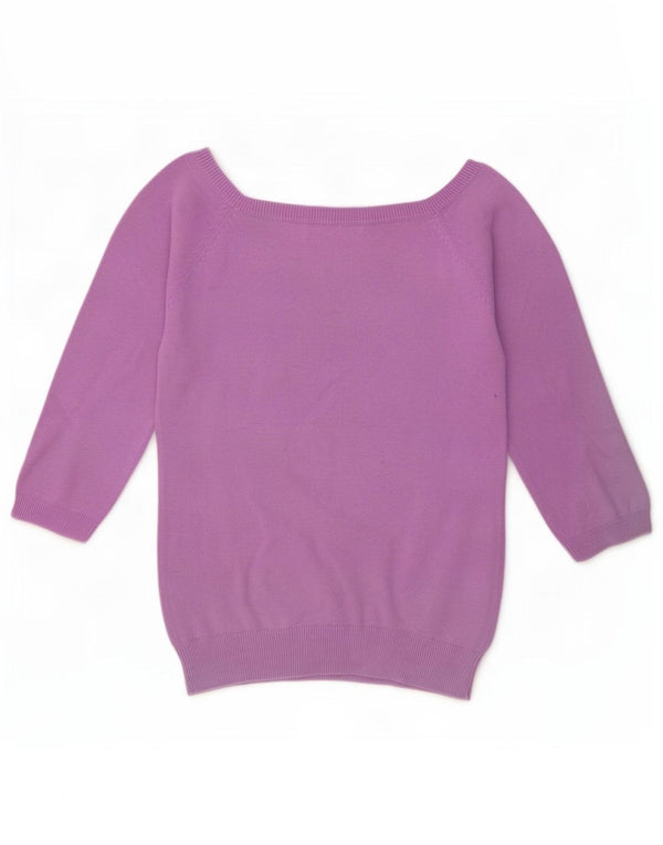 Damski sweter Zara Crop 3/4 z dekoltem w łódkę UK 10 Mały Fioletowy