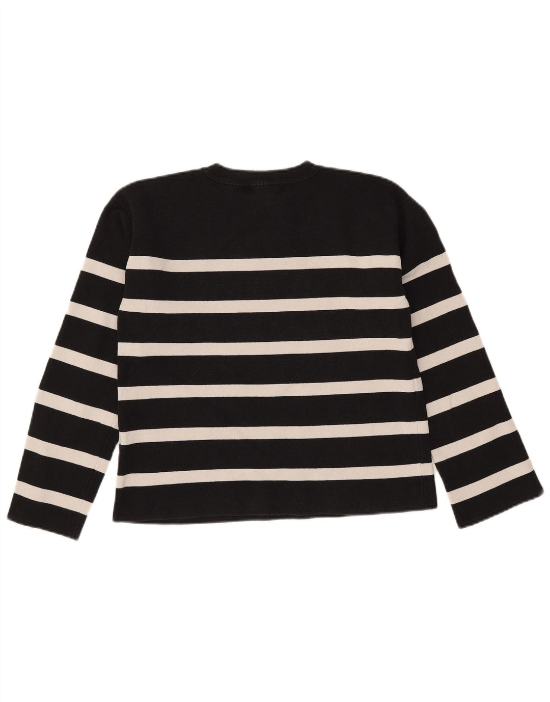 Marks & Spencer Damski sweter z okrągłym dekoltem, UK 12, średnie czarne paski