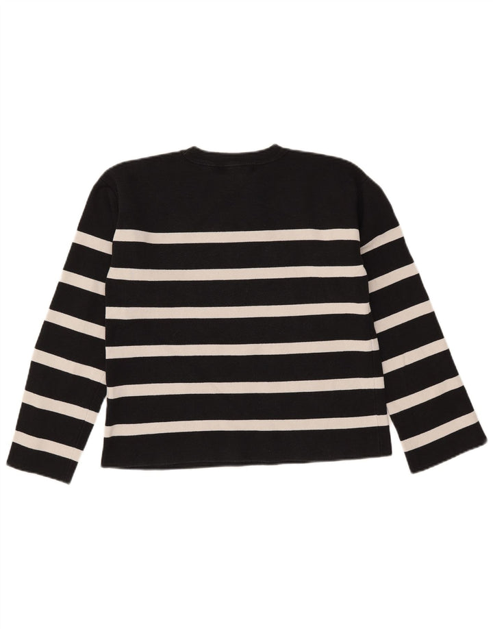 Marks & Spencer Damski sweter z okrągłym dekoltem, UK 12, średnie czarne paski