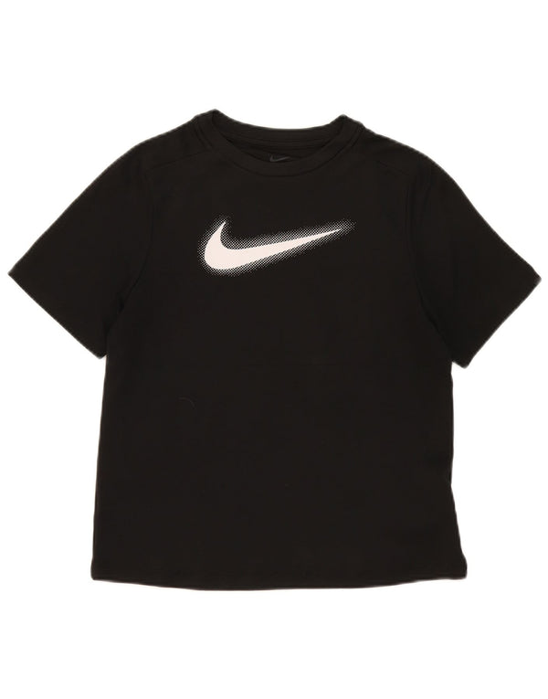 T-shirt dziewczęcy Nike Dri Fit z grafiką, rozmiar 12-13 lat, duży, czarny poliester