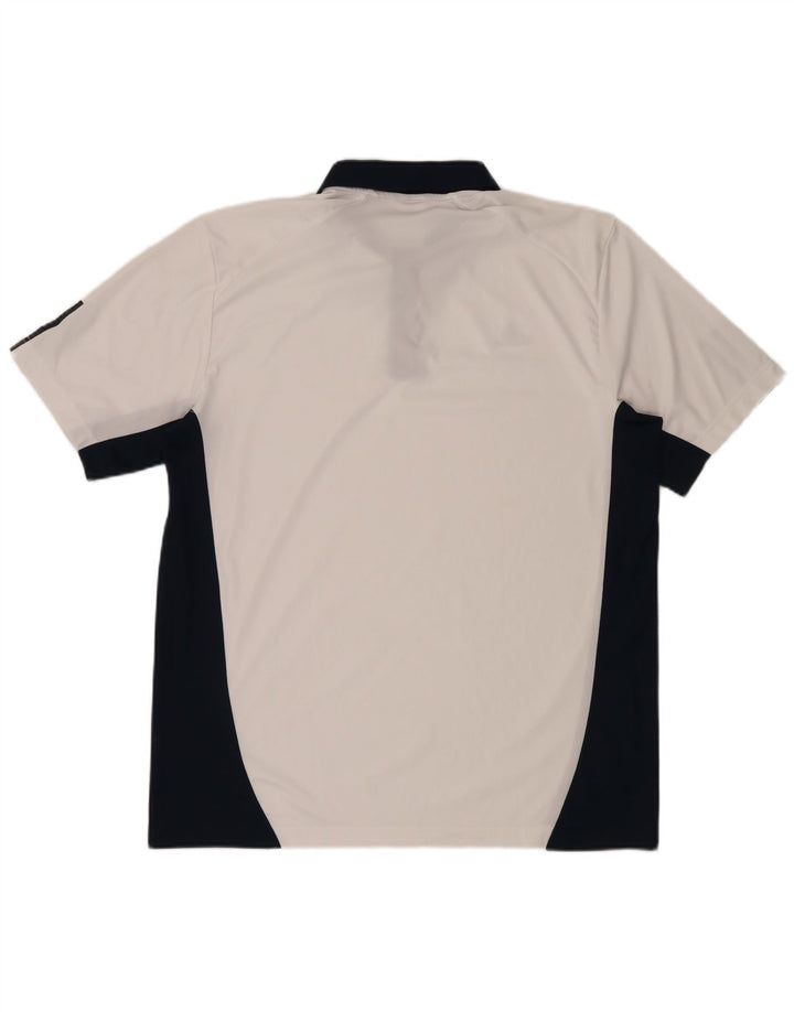Męska koszulka polo Adidas XL, biały, poliester z blokami kolorów
