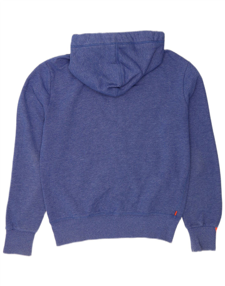 Męski sweter z kapturem i zamkiem Superdry, średnioniebieski, bawełniany