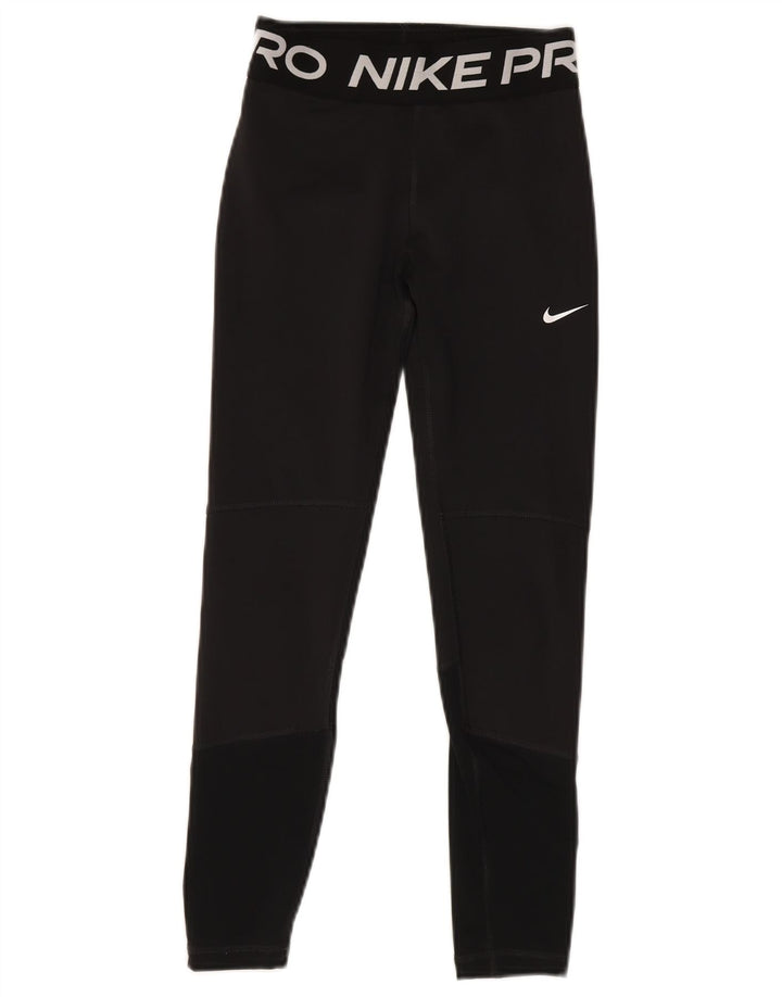 Dziewczęce legginsy NIKE Dri Fit z grafiką, 10-11 lat, średni czarny poliester