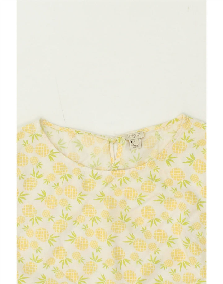 J. CREW Womens Abstract Pattern Blouse Top UK 14 Medium Yellow Linen Vintage J. Crew and Second-Hand J. Crew from Messina Hembry 