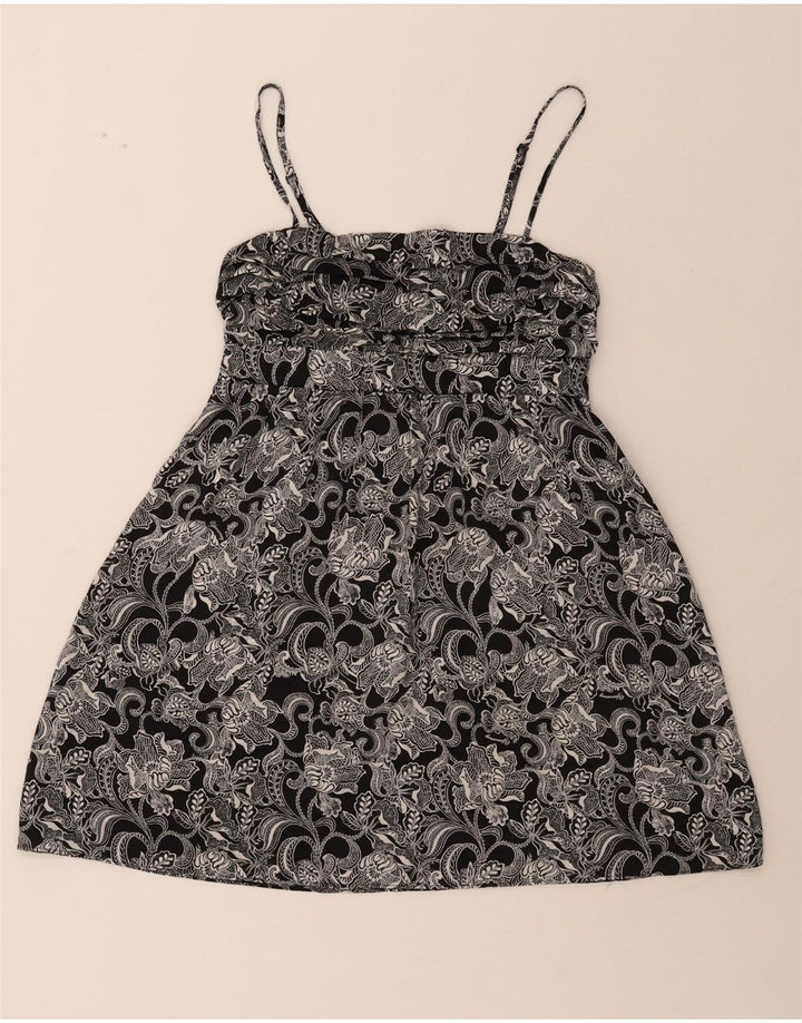 CALVIN KLEIN JEANS Womens Sundress UK 12 Medium Black Paisley Polyester Vintage Calvin Klein Jeans and Second-Hand Calvin Klein Jeans from Messina Hembry 