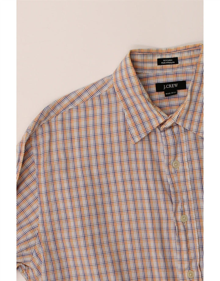 J. CREW Mens Flannel Shirt Size 15 1/2 Medium Orange Check Cotton Vintage J. Crew and Second-Hand J. Crew from Messina Hembry 