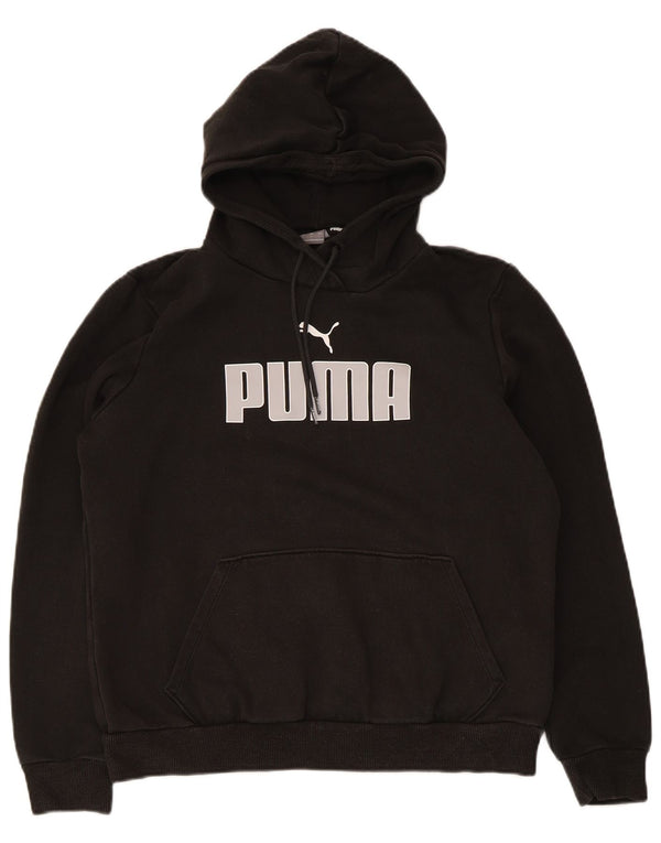 Damski sweter z kapturem Puma z grafiką UK 16, duży, czarny, bawełniany