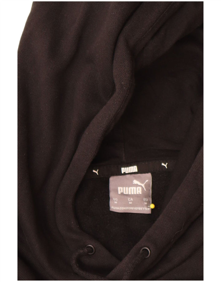Męski sweter z kapturem Puma z grafiką, średni czarny, bawełniany