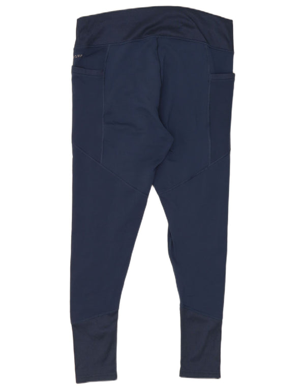 Damskie legginsy Adidas Aeroready UK 16/18, duże granatowe, poliestrowe