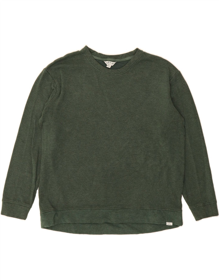 ORVIS Womens Sweatshirt Jumper UK 16 Large Green Modal Vintage Orvis and Second-Hand Orvis from Messina Hembry 
