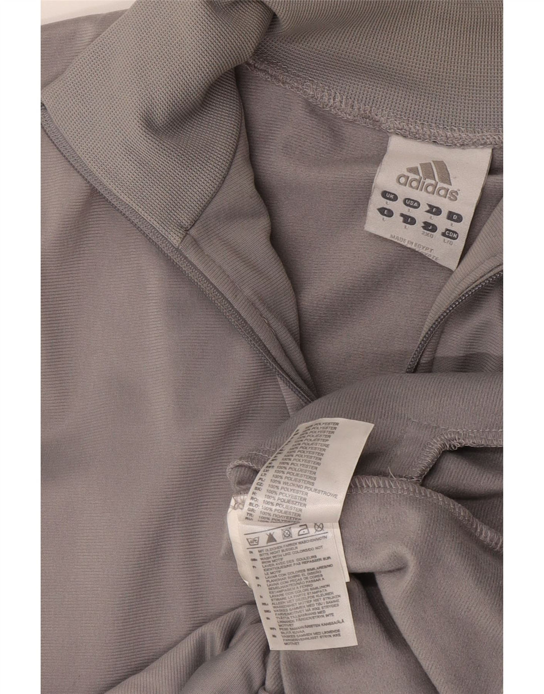 Adidas Męska bluza dresowa, duża, szara, poliestrowa