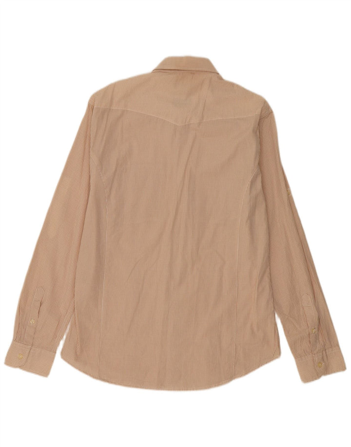 Koszula męska Carrera Slim Fit, duża, beżowa, bawełniana w kratkę