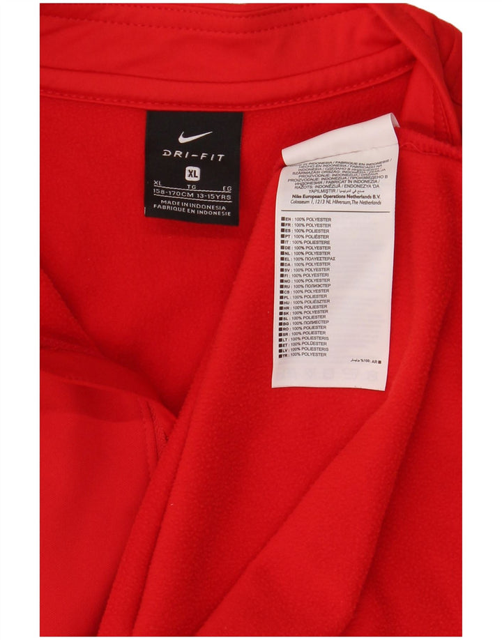 Chłopięcy dres Nike Dri Fit z zamkiem błyskawicznym na szyi, 13-14 lat XL, czerwony