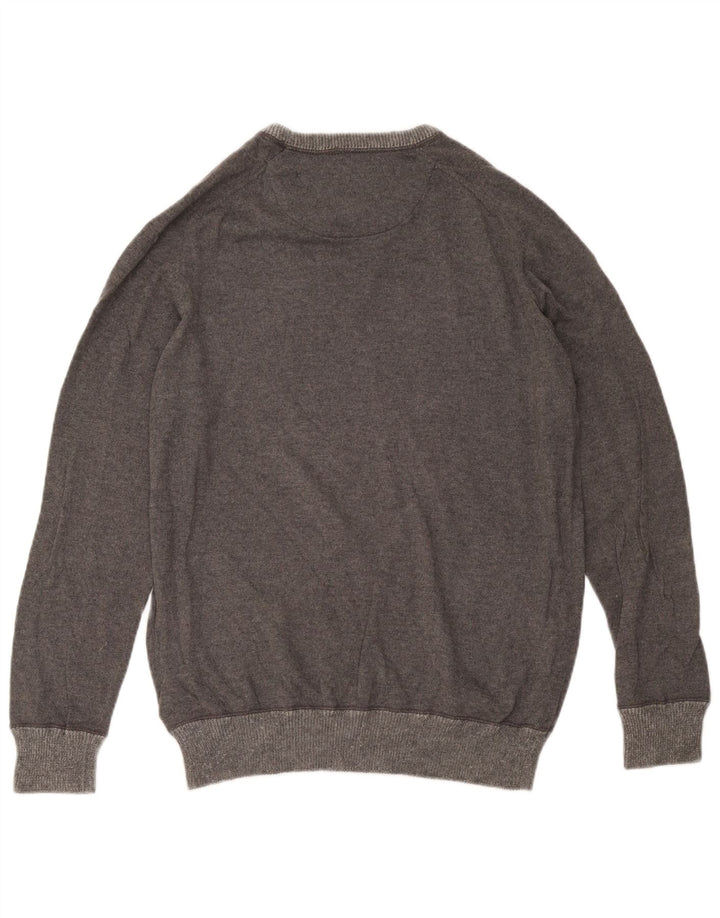 Męski sweter Timberland z okrągłym dekoltem, duży, szary, bawełniany