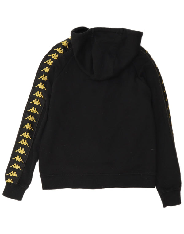 Damski sweter Kappa z grafiką, oversize, zapinany na zamek, UK 6 XS, czarna bawełna