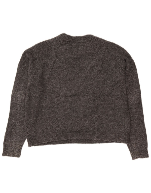 Damski sweter Zara Crop Oversize z okrągłym dekoltem UK 10, mały, szary nylon