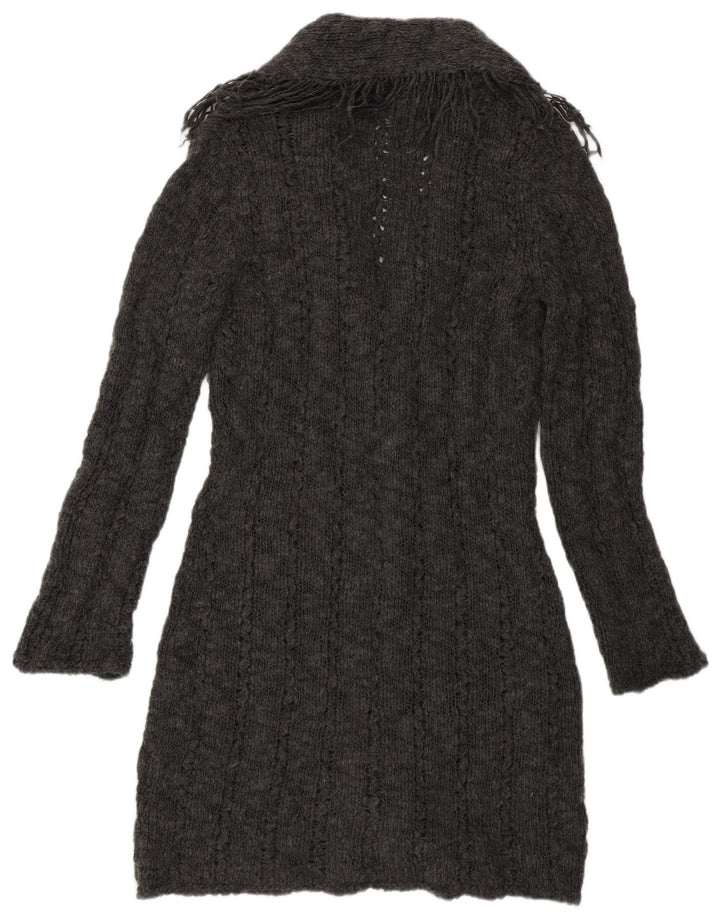 Marks & Spencer Damski sweter o przedłużonym fasonie, UK 12, średni szary akryl
