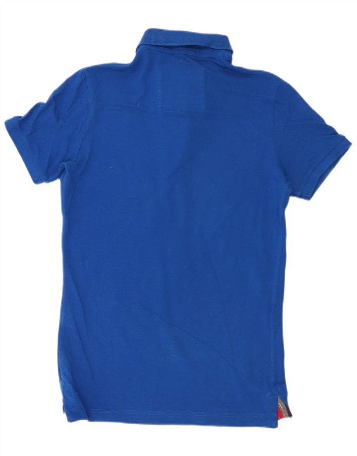 Męska koszulka polo Superdry, średnia niebieska, bawełniana