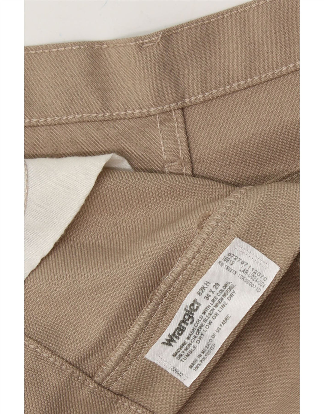 WRANGLER Womens Straight Casual Trousers W34 L29 Beige Polyester Vintage Wrangler and Second-Hand Wrangler from Messina Hembry 