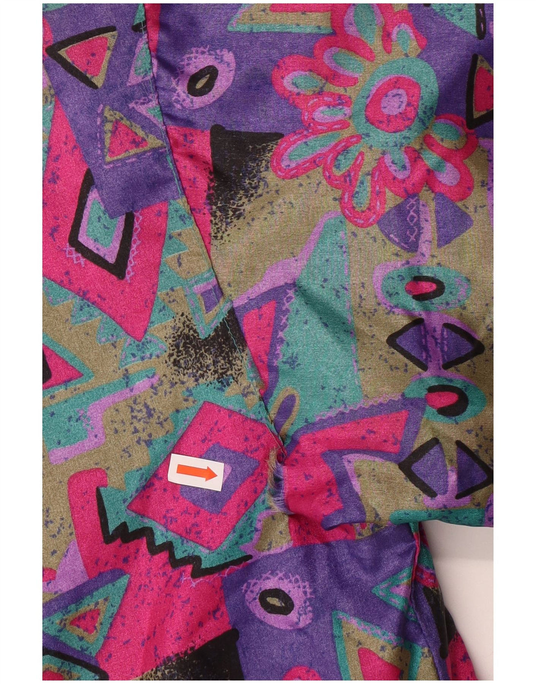 Dziewczęcy płaszcz wiatrówka z kapturem VINTAGE 15-16 lat, wielokolorowy, geometryczny