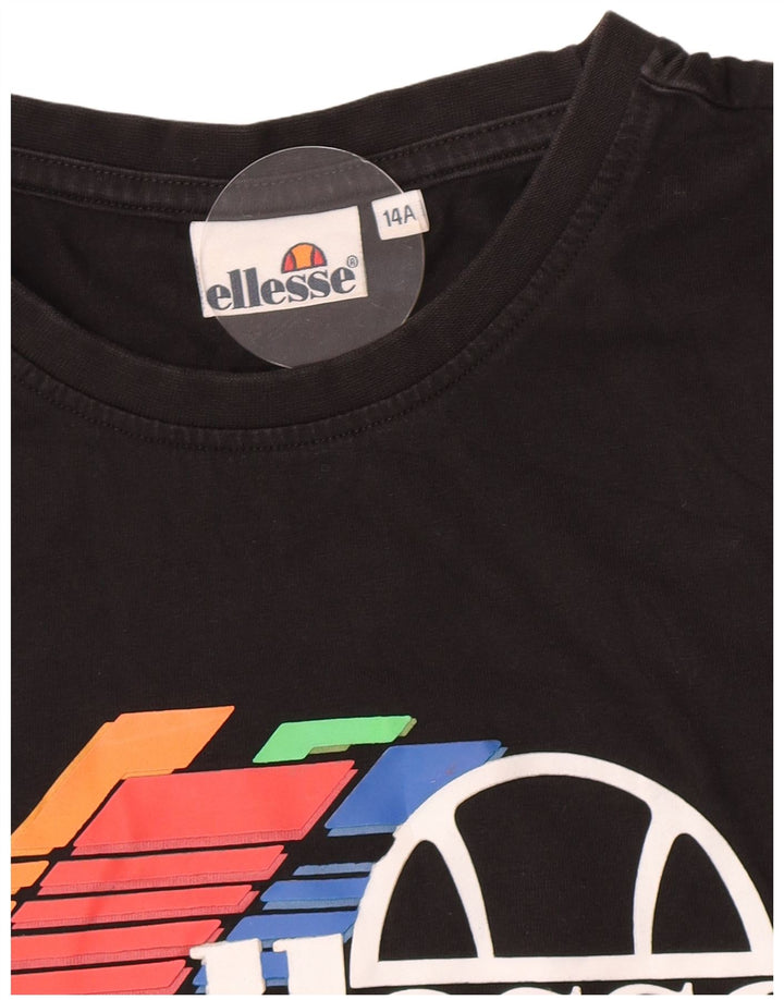 Chłopięcy T-shirt z grafiką Ellesse, 13-14 lat, czarny