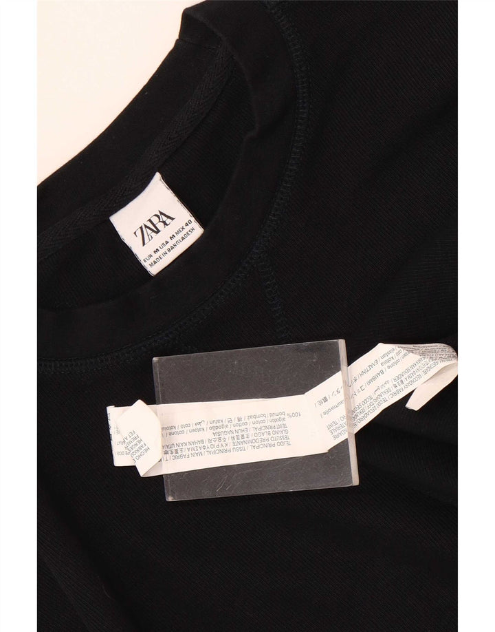 Męski top Zara z długim rękawem, średni czarny, bawełniany