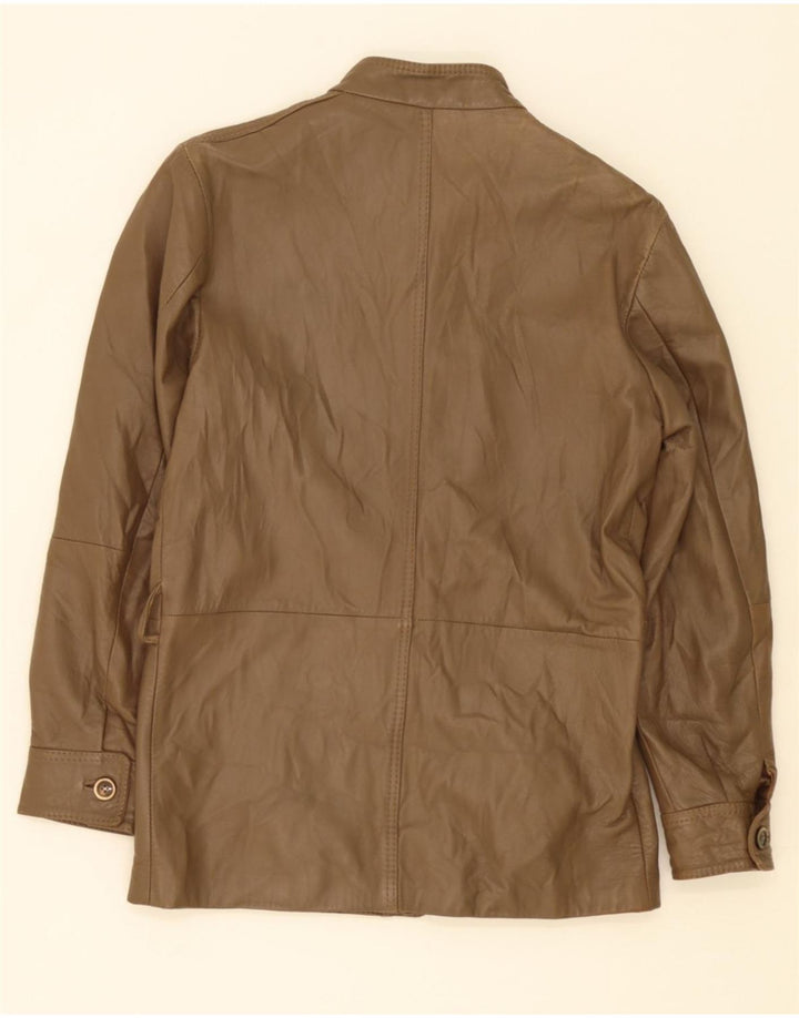 VINTAGE Mens Leather Jacket IT 46 Small Brown Leather Vintage Vintage and Second-Hand Vintage from Messina Hembry 